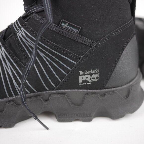 TIMBERLAND Pro Men's 8.5 Black leather anti fatigue composite toe ankle boots - Picture 13 of 13